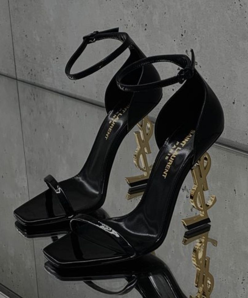 YSL Elegant Black Ankle-Strap Heels – Free Delivery with Gifts
